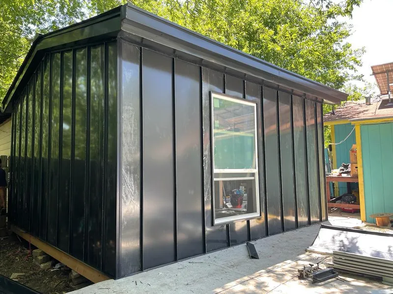 Black standing seam metal wall panels for Metal Roof Installation in Veneta